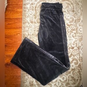 Adidas velour track pants 3 stripes charcoal